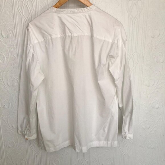 TOAST shirt, white shirt blouse, 3/4 sleeves, front pleated placket, size 10 - Picture 2 of 2
